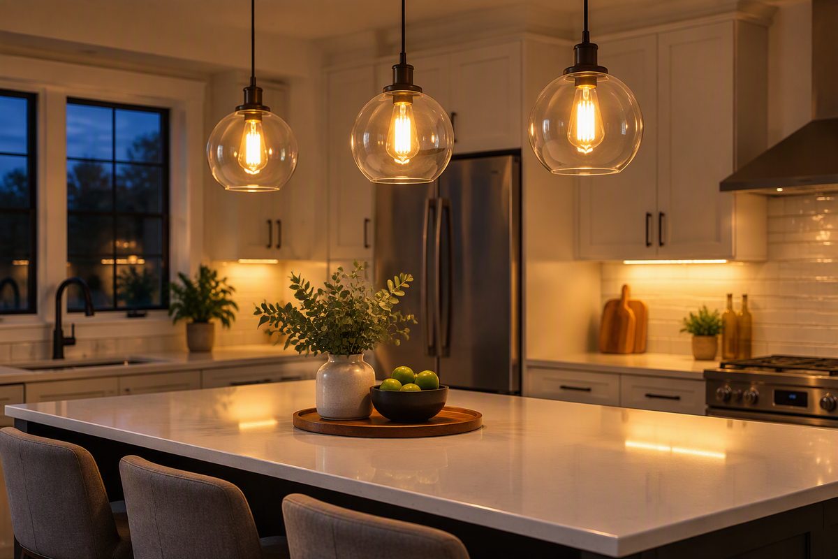 Warm hanging pendant lights